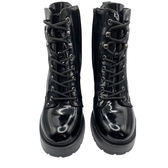 GBG Los Angeles Shoes - Women Black Lace-Up Boots Size 9